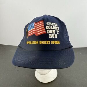 Vintage American Flag These Colors Don't Run Hat SnapBack Cap USA Desert Storm
